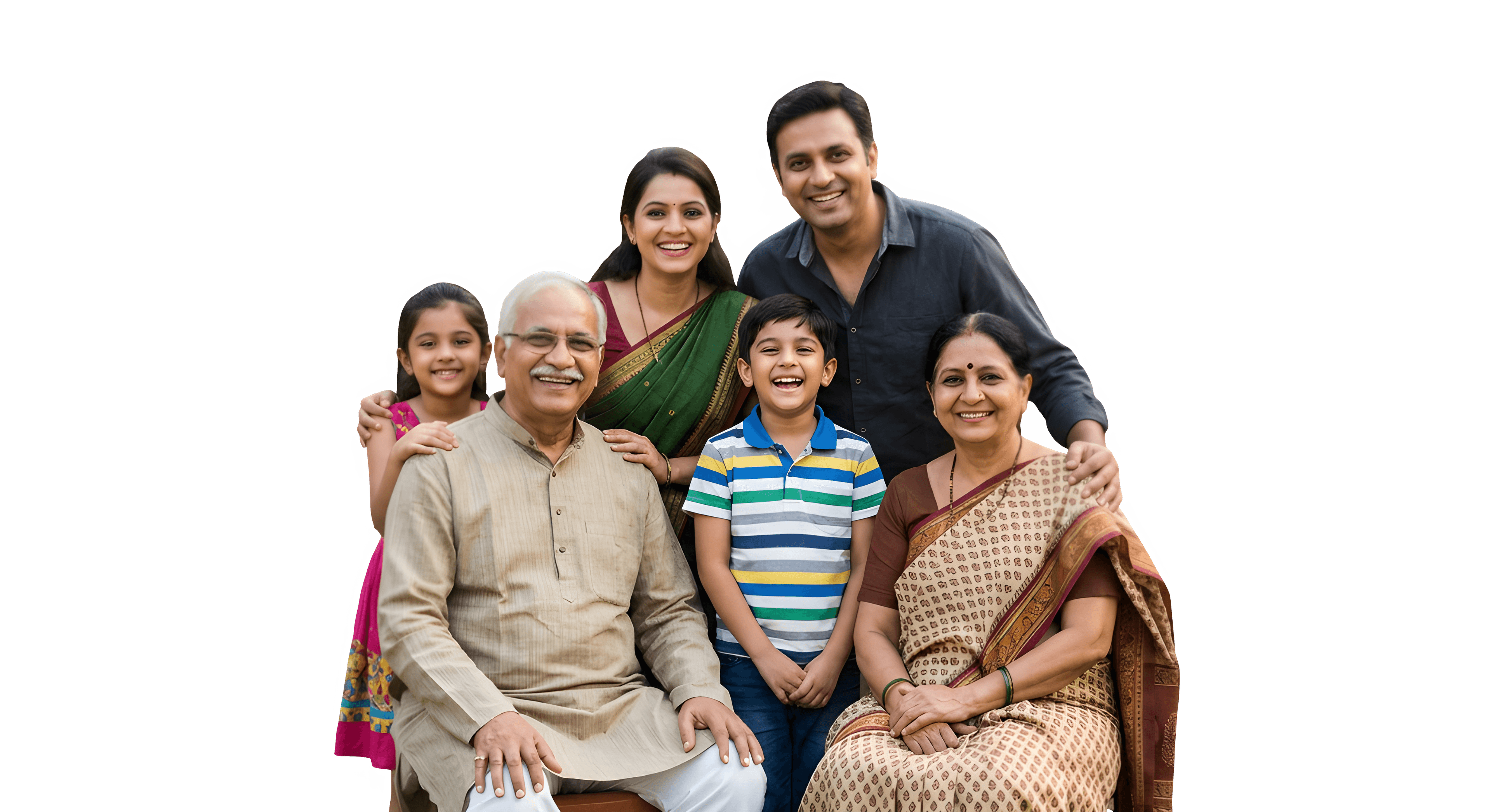 Happy Indian family with grandparents